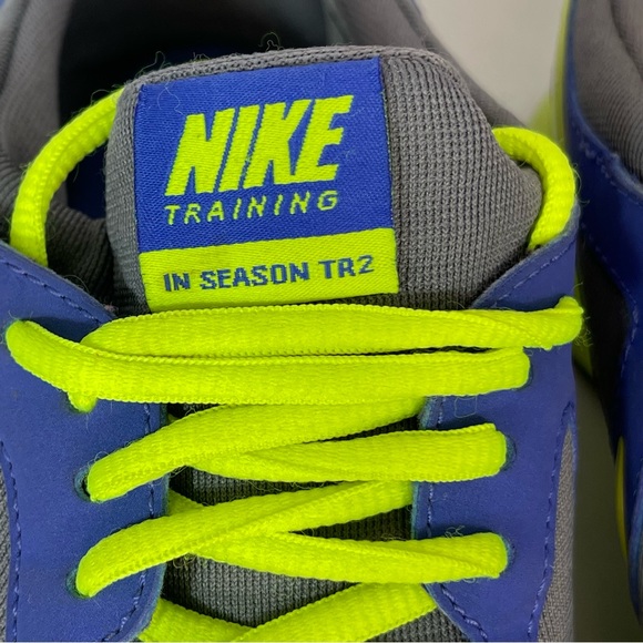 Nike training in season TR2 blue and yellow lace up blue-yellow size8 pre owned - Picture 12 of 16